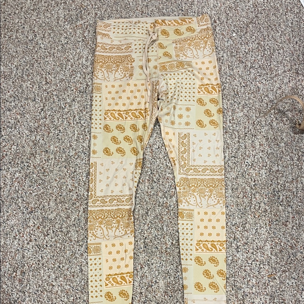 The Upside Cream and Gold Paisley Dress